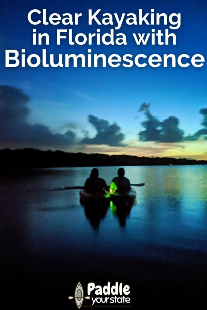 Bioluminescent clear kayaking in Florida is one of the coolest things you can do near Daytona or Orlando. The water glows and the dolphins splash blue water, clear kayaking at night is a truly unique Florida experience.