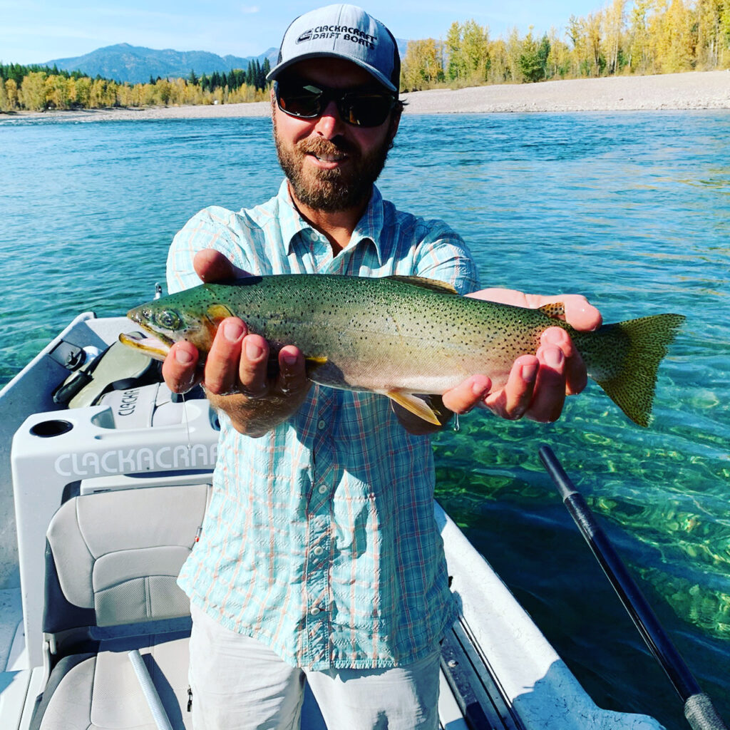 Guide Jamie Burkeholder fishing Trip on Flathead River with Glacier Guides Montana Raft 1
