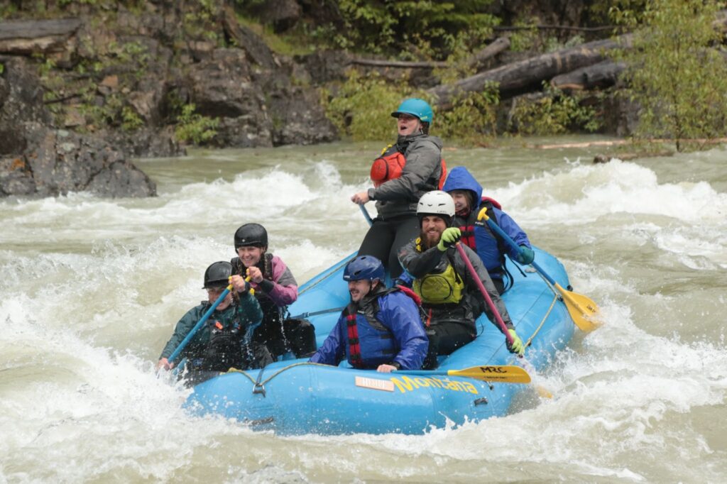 Guide Jenny Boyer on whitewater raft trip Middle Fork of Flathead River Glacier Guides Rafting Montana 1