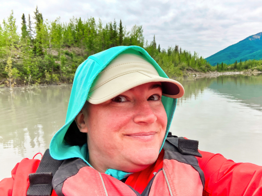 Jennie Kayaking at Kennicott Glacier Wrangle St Elias National Park - Jennie Flaming