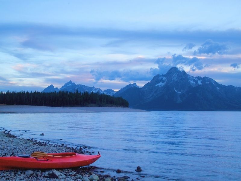 Kayaking at Dusk in Grand Teton National Park