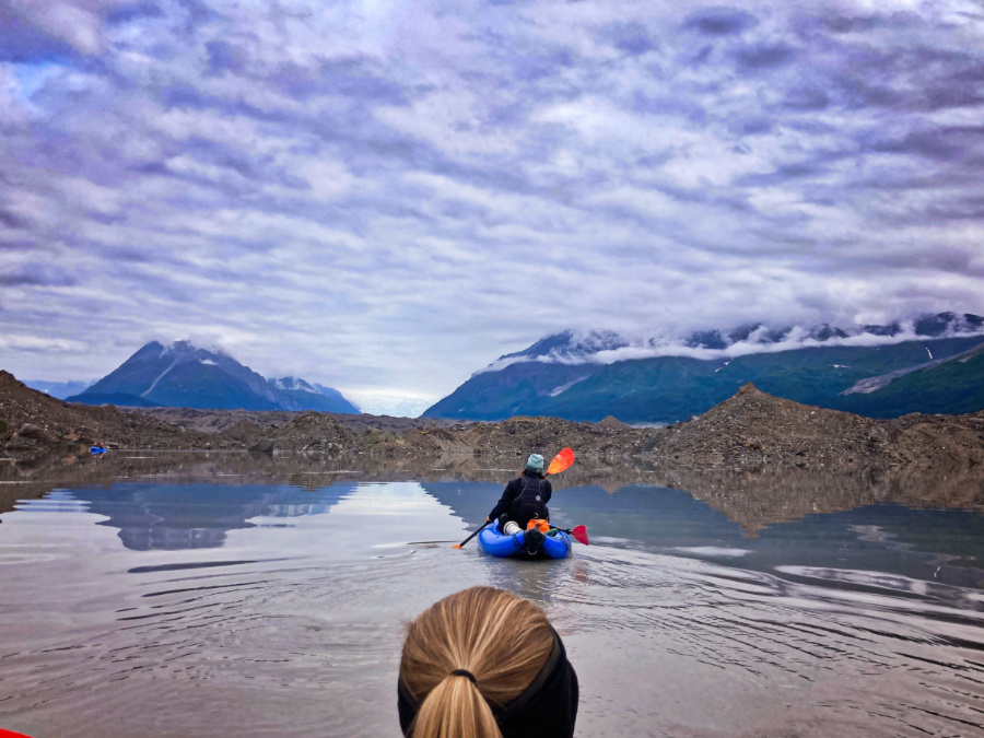 Kayaking at Kennicott Glacial Lake Wrangle St Elias National Park - Jennie Flaming 2