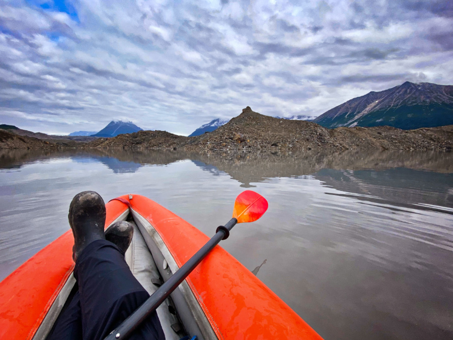 Kayaking at Kennicott Glacial Lake Wrangle St Elias National Park - Jennie Flaming 3