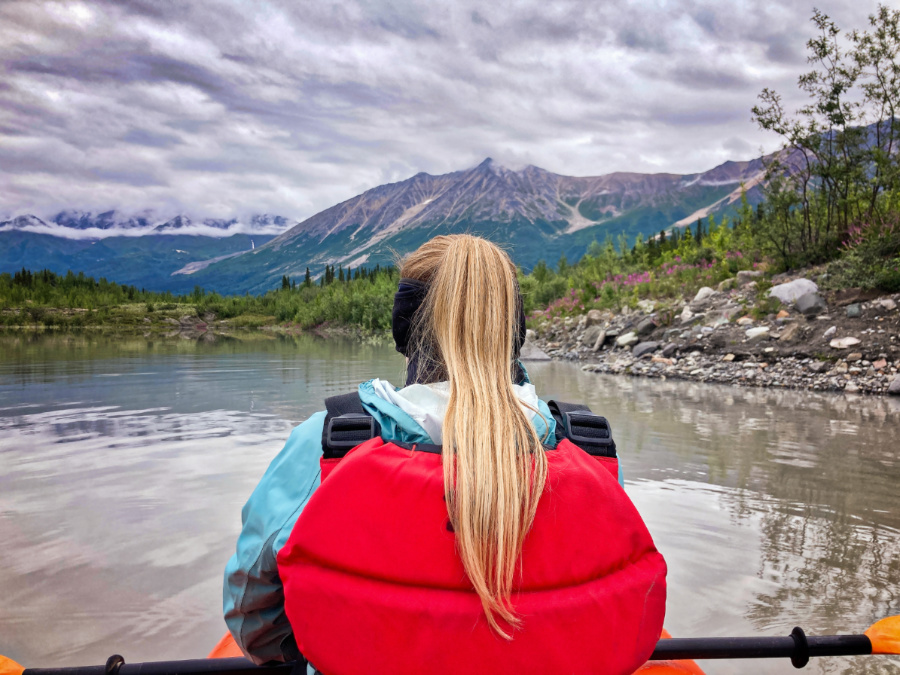 Kayaking at Kennicott Glacial Lake Wrangle St Elias National Park - Jennie Flaming