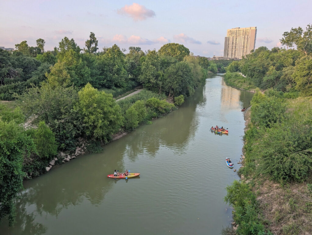 Kayaking at Sunset for Bats on Buffalo Bayou Park Houston Texas 1