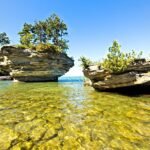 Kayaking at Turnip Rock Lake Huron Michigan