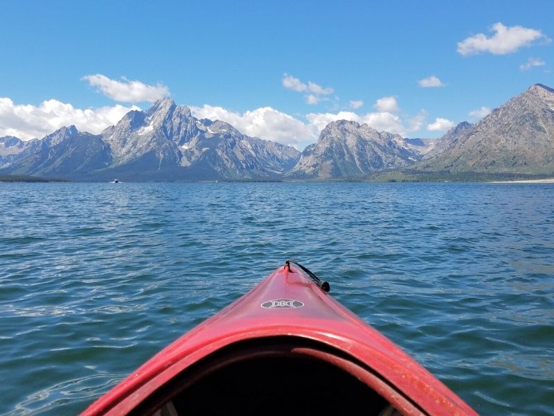 Kayaking on Jackson Lake in Grand Teton National Park