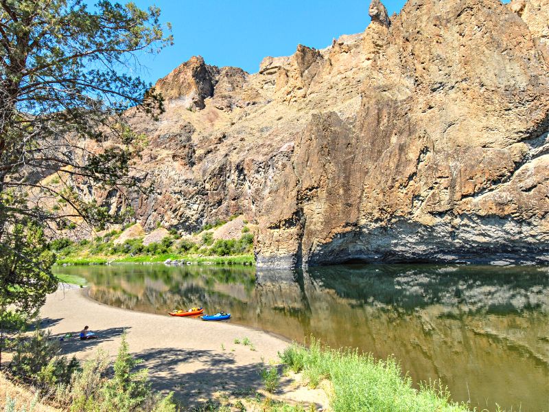 Kayaking on North Fork of John Day River Central Oregon