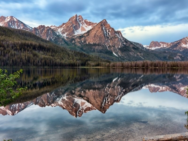 Kayaking on Stanley Lake at Sawtooth Mountains Idaho