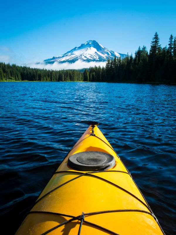 Kayaking on Trillium Lake Northwest Oregon
