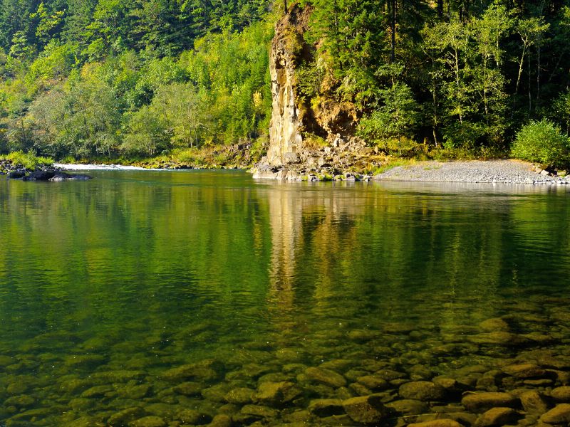 Kayaking the Clackamas River south of Portland Oregon