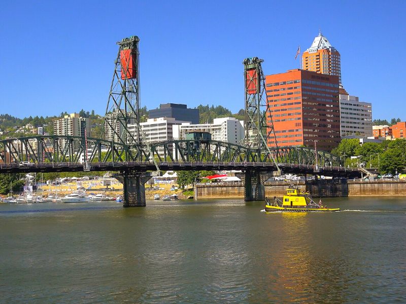 Kayaking the Willamette River Downtown Portland Oregon