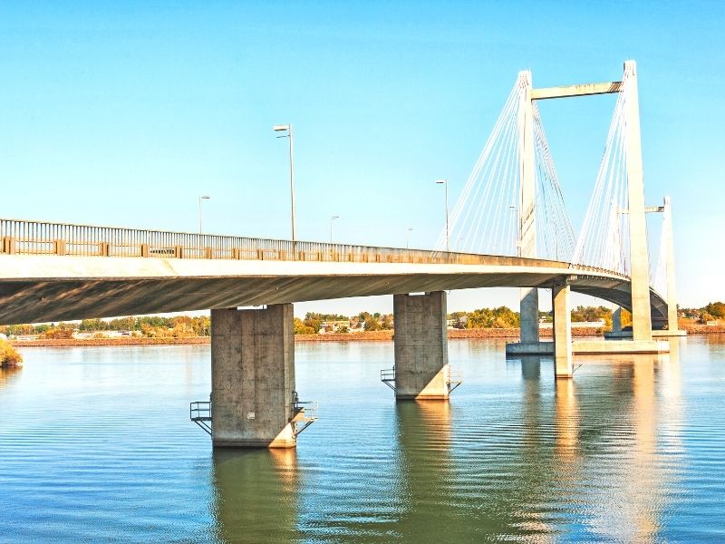 Kayaking under Bridge Kennewick Washington