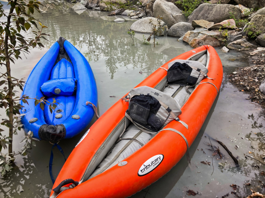 Kayaks at Kennicott Glacial Lake Wrangle St Elias National Park - Jennie Flaming