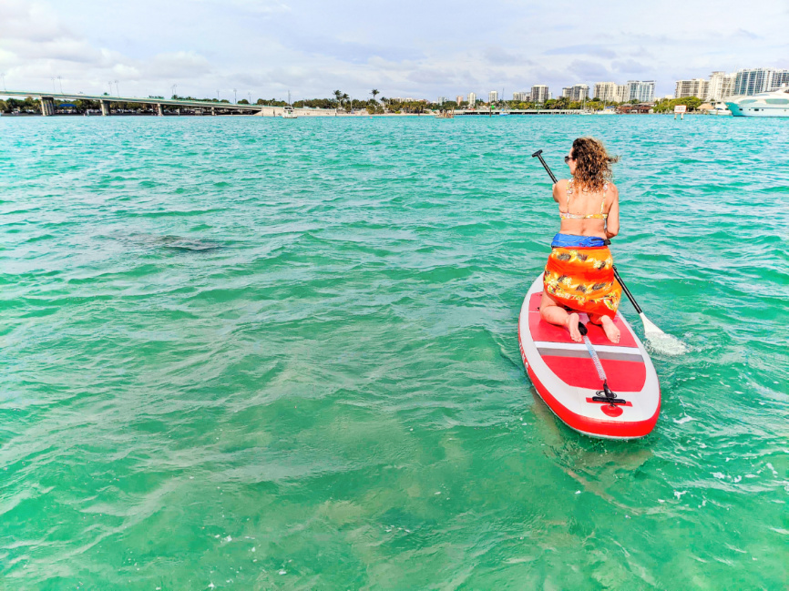 Kelly SUP with Manatees at Peanut Island Lake Worth West Palm Beach Florida 2