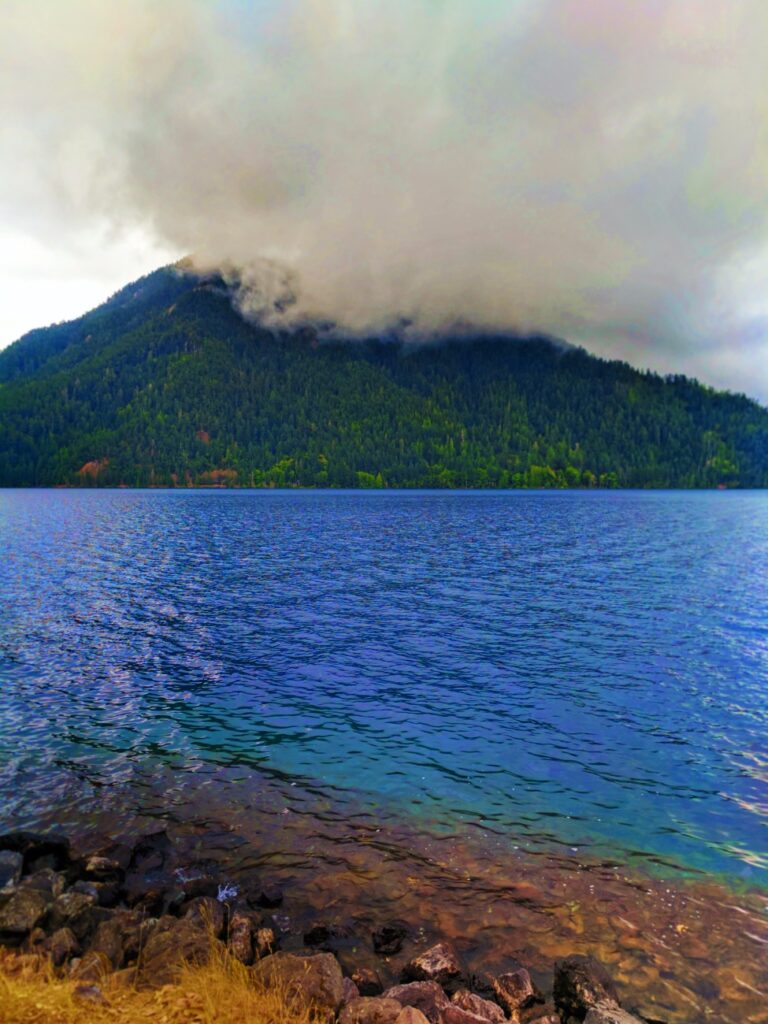 Lake Crescent with Clouds Olympic National Park 1