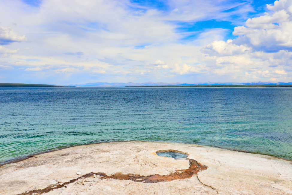 Lakeside Geyser at West Thumb Geyser Basin Lake Yellowstone National Park Wyoming 1