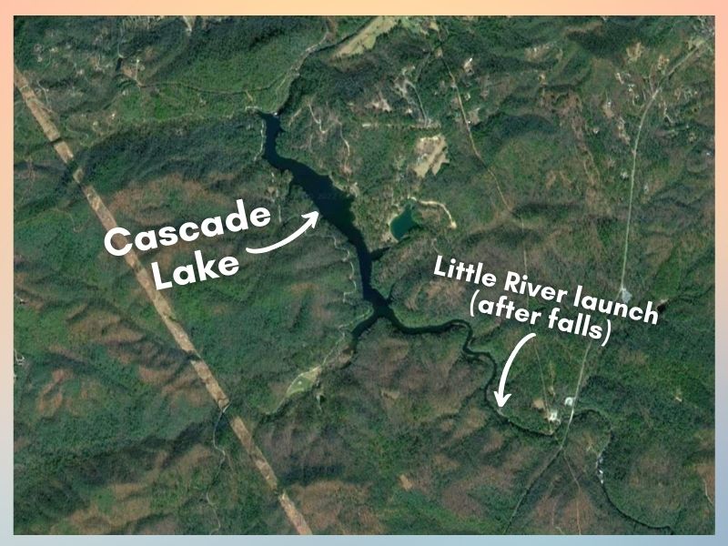 Map of Cascade Lake Dupont State Forest NC
