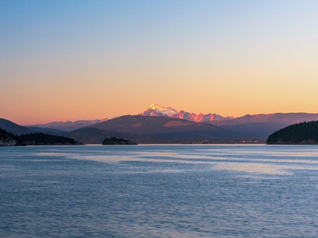 Mount Baker from Padilla Bay Kayaking Skagit County