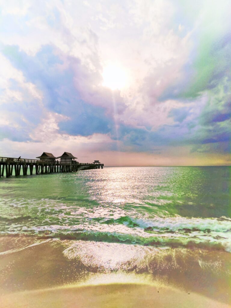 Naples Beach Pier Stormy 3