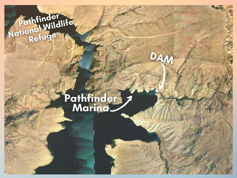Pathfinder Reservoir Map Kayaking Wyoming