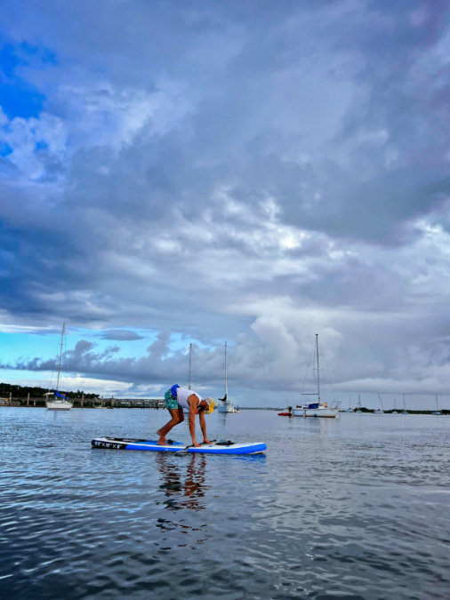 Rob Taylor on Goosehill Sailor Inflatable SUP at St Augustine Lighthouse on Salt Run 13