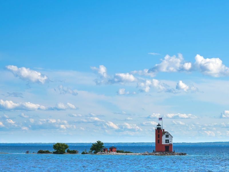 Round Island Lighthouse Mackinac Island Upper Peninsula Michigan