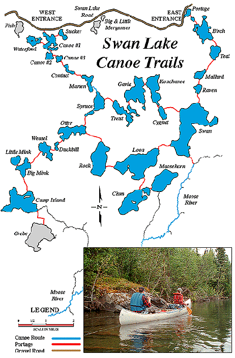 Swan Lake Canoe Trail Map