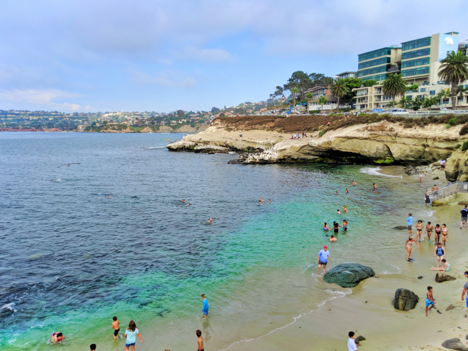 Swimmers at La Jolla Cove San Diego California 1