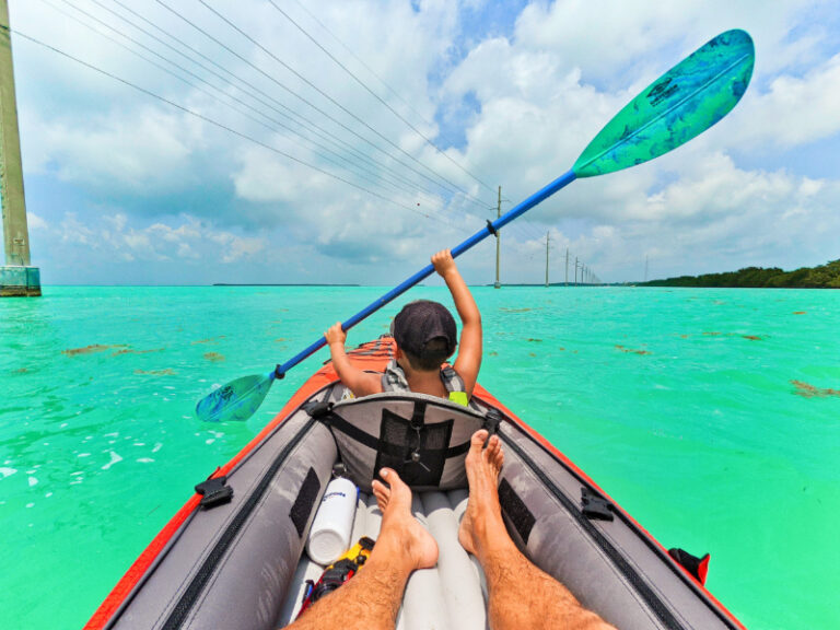 Taylor Family Kayaking Advanced Elements Inflatable Kayak at Indian Key Fill Florida Keys 3
