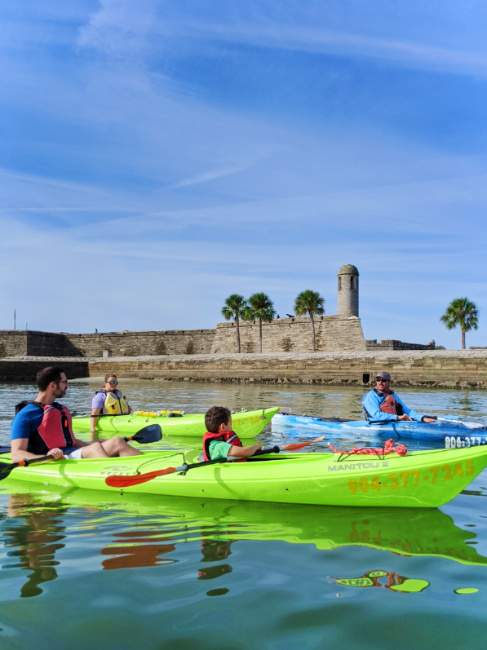 Taylor Family kayaking by Castillo San Marcos with St Augustine Ecotours Saint Augustine Fl 5