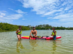 Taylor Family on WOW Watersports Soundboard SUP at Blind Pass Sanibel Island Fort Myers Florida 2