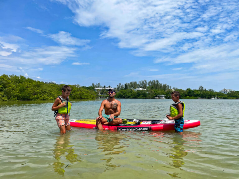 Taylor Family on WOW Watersports Soundboard SUP at Blind Pass Sanibel Island Fort Myers Florida 2