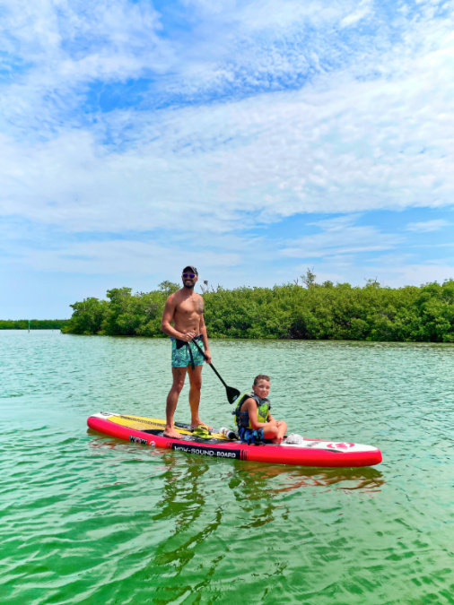 Taylor Family on WOW Watersports Soundboard SUP at Blind Pass Sanibel Island Fort Myers Florida 4
