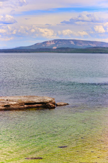 View from West Thumb Geyser Basin Lake Yellowstone National Park Wyoming 1