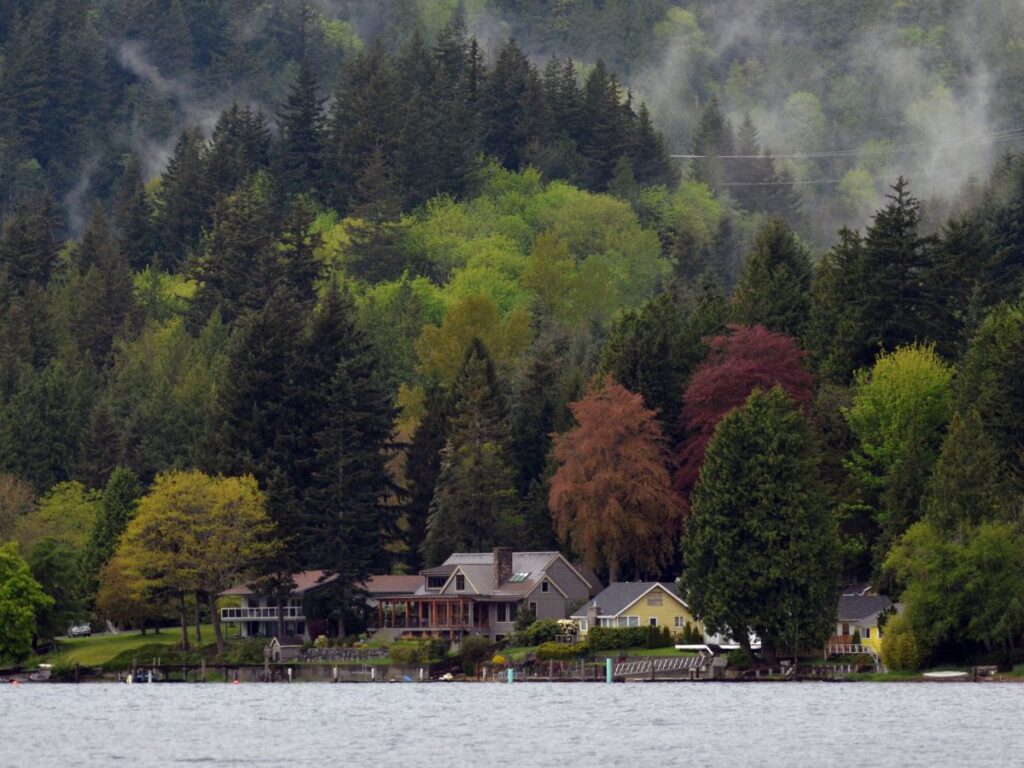 View from on Lake Samish in Whatcom County Washington